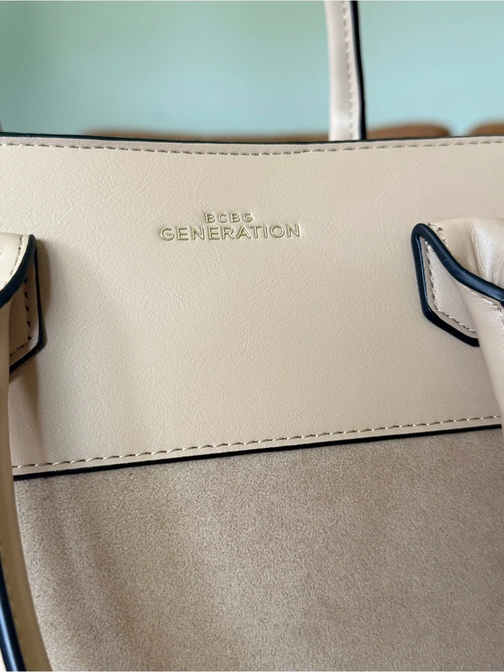 BCBGeneration Two-Tone Gray Dome Satchel with Strap